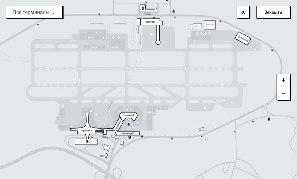 Аэропорт шереметьево схема расположения терминалов